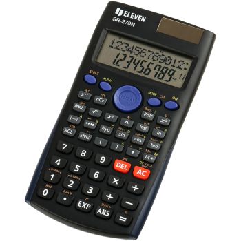 Калькулятор научный Eleven SR-270N, 10+2 разрядов, 240 функций, двойное питание, 82*162*16мм, черный Калькулятор научный Eleven SR-270N, 10+2 разрядов, 240 функций, двойное питание, 82*162*16мм, черный