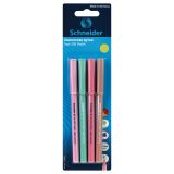 Набор шариковых ручек Schneider "Tops 505 F Pastel", 4шт., синие, 0,8мм, корпус ассорти, блистер