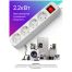 Удлинитель Defender S430, 4 розетки, с заземлением, выключатель, 3м, белый