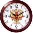 Часы настенные ход плавный, Troyka 11131176, круглые, 29*29*3,5, бордовая рамка