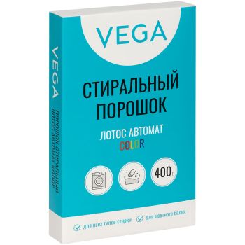 Порошок стиральный Vega, Лотос Автомат Колор, 400г, картонная коробка Порошок стиральный Vega, Лотос Автомат Колор, 400г, картонная коробка