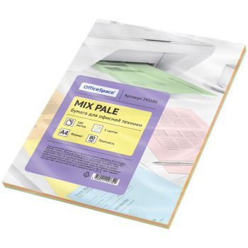 Бумага цветная OfficeSpace pale mix А4, 80г/м2, 100л. (5 цветов) Бумага цветная OfficeSpace pale mix А4, 80г/м2, 100л. (5 цветов)
