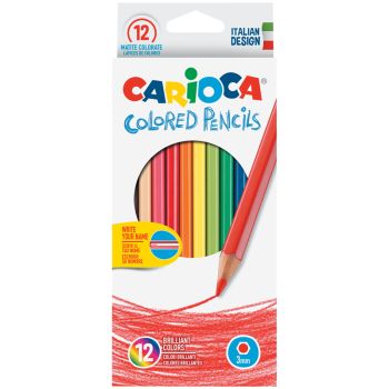Карандаши цветные Carioca 12цв., заточен., картон, европодвес Карандаши цветные Carioca 12цв., заточен., картон, европодвес