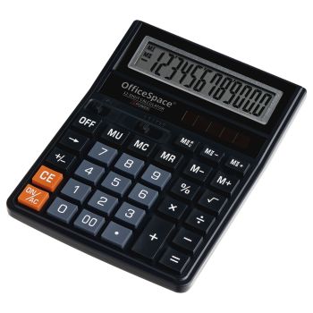 Калькулятор настольный OfficeSpace, 12 разрядов, двойное питание, 143*190*29мм, черный Калькулятор настольный OfficeSpace, 12 разрядов, двойное питание, 143*190*29мм, черный