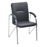 Стул Helmi HL-F04 "Самба М", каркас металл хром, экокожа, черный BOX2