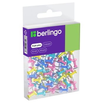 Кнопки силовые Berlingo, 50шт., цветные, ПВХ упак., европодвес, ассорти пастель Кнопки силовые Berlingo, 50шт., цветные, ПВХ упак., европодвес, ассорти пастель