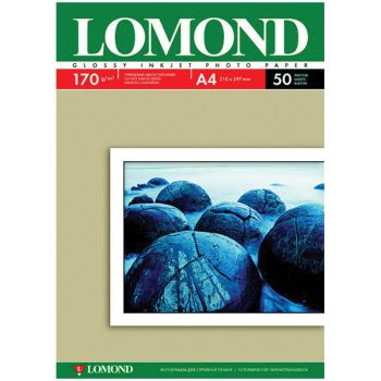 Фотобумага А4 для стр. принтеров Lomond, 170г/м2 (50л) глянцевая односторонняя Фотобумага А4 для стр. принтеров Lomond, 170г/м2 (50л) глянцевая односторонняя