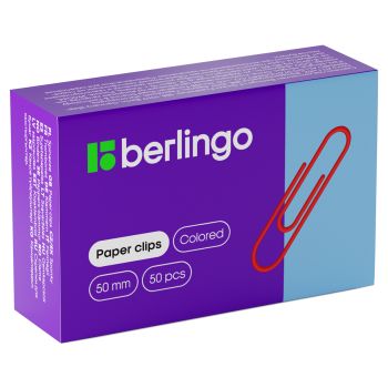 Скрепки 50мм, Berlingo, 50шт., цветные, карт. упаковка Скрепки 50мм, Berlingo, 50шт., цветные, карт. упаковка