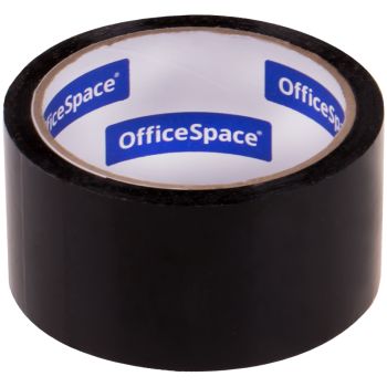 Клейкая лента упаковочная OfficeSpace, 48мм*40м, 45мкм, черная, ШК Клейкая лента упаковочная OfficeSpace, 48мм*40м, 45мкм, черная, ШК