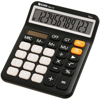 Калькулятор настольный Eleven CDC-110-BK, 12 разрядов, двойное питание, 125*160*28мм, черный Калькулятор настольный Eleven CDC-110-BK, 12 разрядов, двойное питание, 125*160*28мм, черный