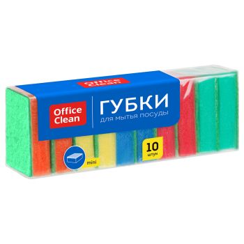 Губки для посуды OfficeClean, поролон с абразивным слоем, 8*5,3*2,6см, 10шт. Губки для посуды OfficeClean, поролон с абразивным слоем, 8*5,3*2,6см, 10шт.