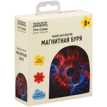 Набор для проведения опытов ТРИ СОВЫ «Магнитная буря», картонная коробка, европодвес Набор для проведения опытов ТРИ СОВЫ «Магнитная буря», картонная коробка, европодвес