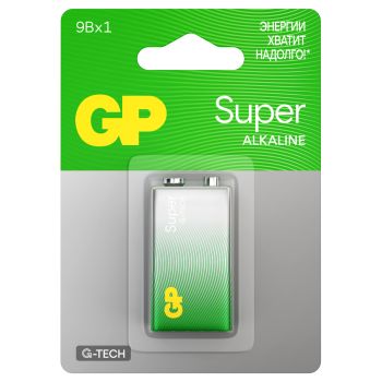 Батарейка GP Super G-Tech MN1604 (6LR61) Крона, алкалиновая, BC1 Батарейка GP Super G-Tech MN1604 (6LR61) Крона, алкалиновая, BC1