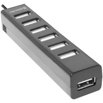 Разветвитель USB Defender Quadro Swift USB2.0, 7 портов, черный Разветвитель USB Defender Quadro Swift USB2.0, 7 портов, черный
