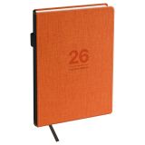 Ежедневник датированный 2026г., А5, 176л., твердый переплет, кожзам, BG "Fillsta. Orange", оранжевый