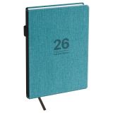 Ежедневник датированный 2026г., А5, 176л., твердый переплет, кожзам, BG "Fillsta. Teal", бирюзовый