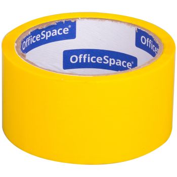 Клейкая лента упаковочная OfficeSpace, 48мм*40м, 45мкм, желтая, ШК Клейкая лента упаковочная OfficeSpace, 48мм*40м, 45мкм, желтая, ШК