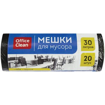 Мешки для мусора 30л OfficeClean ПНД, 48*58см, 8мкм, 20шт., черные, в рулоне Мешки для мусора 30л OfficeClean ПНД, 48*58см, 8мкм, 20шт., черные, в рулоне