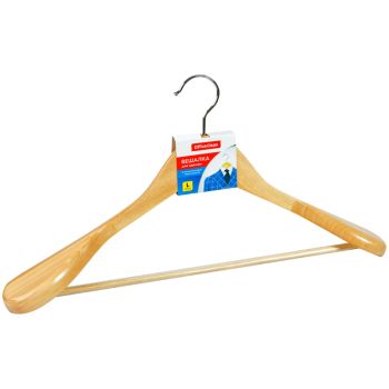 Вешалка-плечики OfficeClean, деревянная, анатомическая, антискользящая перекладина, 45см, цвет сосна Вешалка-плечики OfficeClean, деревянная, анатомическая, антискользящая перекладина, 45см, цвет сосна