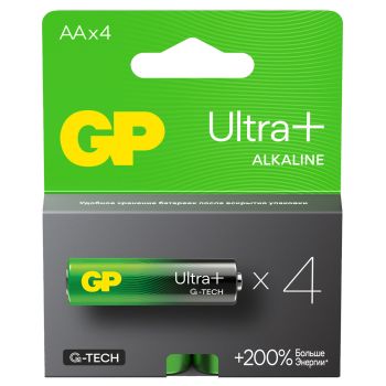 Батарейка GP Ultra Plus G-Tech AA (LR6) 15AUP алкалиновая, BC4 Батарейка GP Ultra Plus G-Tech AA (LR6) 15AUP алкалиновая, BC4