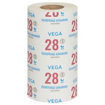 Полотенца бумажные в рулонах Vega, 1-слойные, 28м/рул., серые Полотенца бумажные в рулонах Vega, 1-слойные, 28м/рул., серые