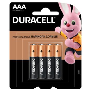 Батарейка Duracell Basic AAA (LR03) алкалиновая, 4BL Батарейка Duracell Basic AAA (LR03) алкалиновая, 4BL