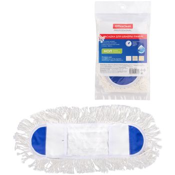 Насадка МОП для швабры-рамки OfficeClean Professional карманы, 40*11см, хлопок, длинный ворс Насадка МОП для швабры-рамки OfficeClean Professional карманы, 40*11см, хлопок, длинный ворс
