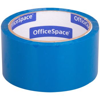Клейкая лента упаковочная OfficeSpace, 48мм*40м, 45мкм, синяя, ШК Клейкая лента упаковочная OfficeSpace, 48мм*40м, 45мкм, синяя, ШК