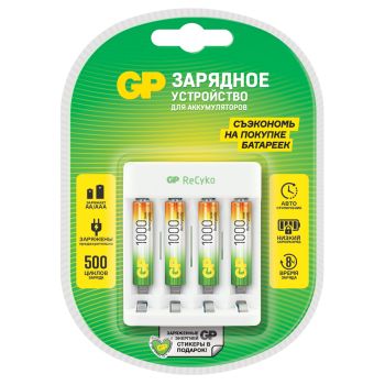 Зарядное устройство GP Е411 + 4шт акк. AAА (HR03) 1000mAh (USB) Зарядное устройство GP Е411 + 4шт акк. AAА (HR03) 1000mAh (USB)