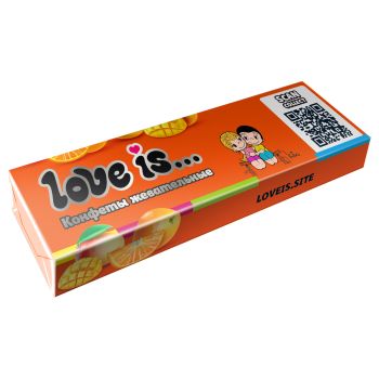 Жевательная конфета Love is…, манго-апельсин, 20г Жевательная конфета Love is…, манго-апельсин, 20г