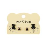 Серьги MESHU "Bears", бижутерия, 2 пары, европодвес