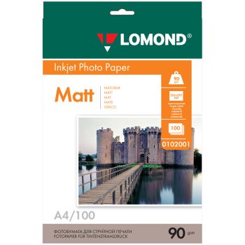 Фотобумага А4 для стр. принтеров Lomond, 90г/м2 (100л) матовая односторонняя Фотобумага А4 для стр. принтеров Lomond, 90г/м2 (100л) матовая односторонняя