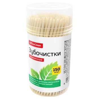 Зубочистки деревянные OfficeClean, 150шт., в баночке Зубочистки деревянные OfficeClean, 150шт., в баночке