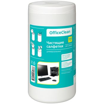 Салфетки чистящие влажные OfficeClean, универсальные, в тубе, 100шт. Салфетки чистящие влажные OfficeClean, универсальные, в тубе, 100шт.