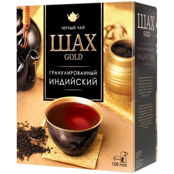 Чай Шах Gold, черный, индийский, 100 пакетиков по 2г Чай Шах Gold, черный, индийский, 100 пакетиков по 2г