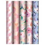 Упаковочная бумага глянц. 70*100см, MESHU "Floral mood", 80 г/м2, ассорти, 5 дизайнов