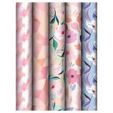 Упаковочная бумага глянц. 70*100см, MESHU "Floral mood", 80 г/м2, ассорти, 5 дизайнов