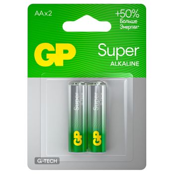 Батарейка GP Super G-Tech AA (LR6) 15A алкалиновая, BC2 Батарейка GP Super G-Tech AA (LR6) 15A алкалиновая, BC2