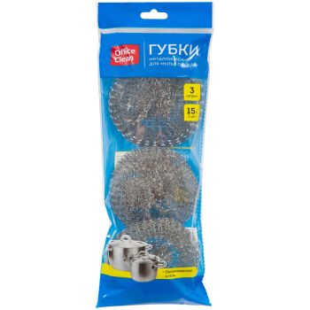 Губки для посуды OfficeClean, металлические, 9*3см, 3шт. Губки для посуды OfficeClean, металлические, 9*3см, 3шт.