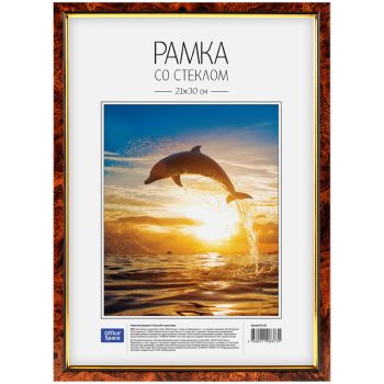 Рамка пластиковая 21*30см, OfficeSpace, №6, темный орех Рамка пластиковая 21*30см, OfficeSpace, №6, темный орех