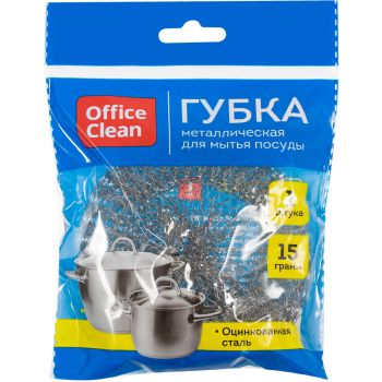 Губка для посуды OfficeClean, металлическая, 9*3см, 1шт. Губка для посуды OfficeClean, металлическая, 9*3см, 1шт.