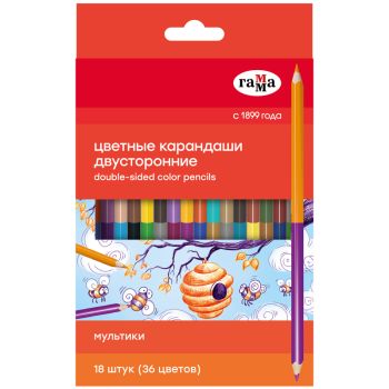 Карандаши цветные двусторонние Гамма Карандаши цветные двусторонние Гамма