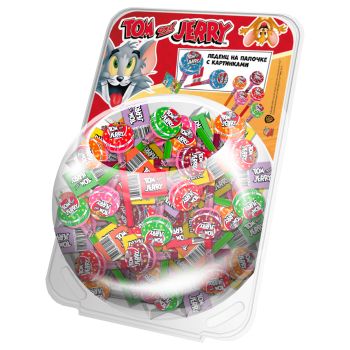 Леденец на палочке Tom&Jerry, микс вкус 6,5г. (упаковка сфера) Леденец на палочке Tom&Jerry, микс вкус 6,5г. (упаковка сфера)