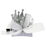 Заколка для волос MESHU, прищепка-корона, серебристая, 6,5*4см, пвх-бокс и европодвес