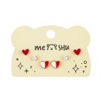 Серьги MESHU, бижутерия, красные, 3 пары, европодвес
