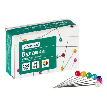 Булавки офисные OfficeSpace, 28мм, 150шт., картонная коробка Булавки офисные OfficeSpace, 28мм, 150шт., картонная коробка