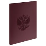 Папка с 30 вкладышами СТАММ "Герб" А4, 17мм, 700мкм, пластик, гранат