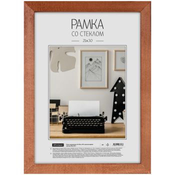 Рамка деревянная 21*30см, OfficeSpace, №3, красное дерево Рамка деревянная 21*30см, OfficeSpace, №3, красное дерево
