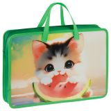 Папка с ручками А4 ArtSpace "Watercolor kitten", пластик, на молнии, 70мм