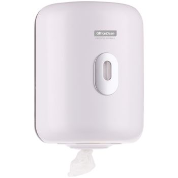 Диспенсер для полотенец в рулонах OfficeClean Professional, с центральной вытяжкой(M1/M2), белый Диспенсер для полотенец в рулонах OfficeClean Professional, с центральной вытяжкой(M1/M2), белый